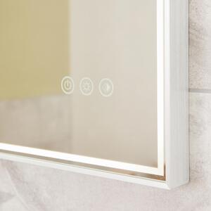 Specchio con illuminazione integrata bagno rettangolare Neo cromo satinato L 60 x H 90 cm SENSEA