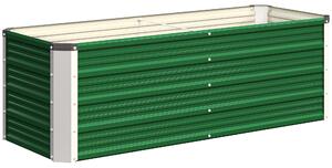 Outsunny Fioriera da Giardino Senza Fondo con 2 Aree di Coltivazione, in Acciaio, 125x47x40 cm, Verde|Aosom