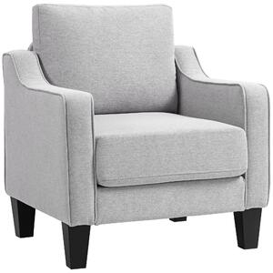 HOMCOM Poltrona Moderna in Tessuto con Imbottitura Spessa e Molle Insacchettate, 77x77x86 cm, Grigio | Aosom Italy