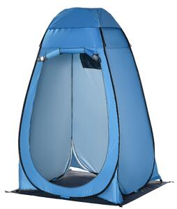 Outsunny Tenda Doccia da Campeggio e Spiaggia con Porta a Cerniera e Borsa di Trasporto, 126x124x189 cm, Blu