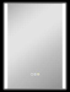 HOMCOM Specchio da Bagno con Luce LED a 3 Colori e Funzione Memory, in Vetro Temperato, 70x50x3 cm, Argento | Aosom Italy