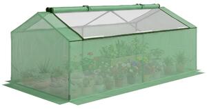 Outsunny Serra a 2 liveli con Finestre arrotolabili e Copertura in PE da Balcone e Giardino, in tessuto a rete 180x90x70cm, Verde | Aosom Italy