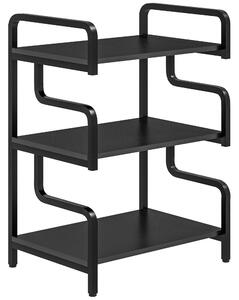 HOMCOM Supporto per Stampante Industriale a 3 Livelli, in Metallo e Truciolato, 55x40x77 cm, Nero | Aosom Italy