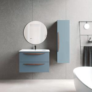 Mobile da bagno sotto lavabo con top L 80 x in agglomerato blu atollo