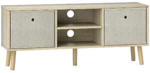HOMCOM Mobile TV Fino a 50" con 2 Cassetti Removibili e 2 Ripiani Aperti, 110x29x46.5cm, Color Legno Beige | Aosom Italy