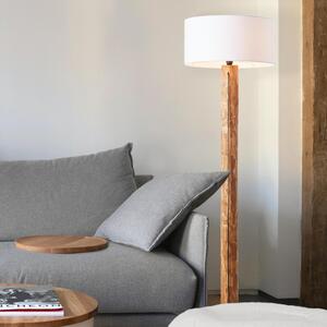 Lampada da terra Jimena bianco/ legno, in legno, con paralume in tessuto, H 164 cm, BRILLIANT