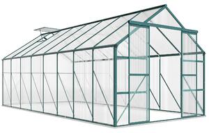 Outsunny Serra da Giardino con Porta scorrevole e Finestre regolabili a 5 livelli, in Metallo e Alluminio, 244x500x216cm, Verde | Aosom Italy