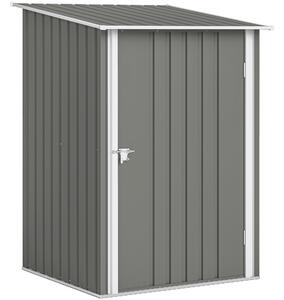 Outsunny Casetta da Giardino, Porta Attrezzi in Acciaio Galvanizzato con Porta a Battente, 100x104x160 cm, Grigio Chiaro | Aosom Italy