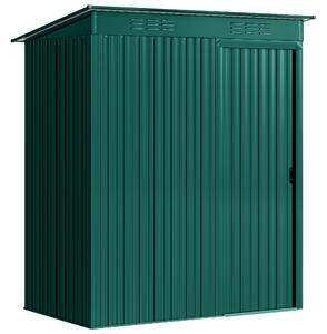 Outsunny Casetta da Giardino in Metallo con Prese d'Aria e Porta Scorrevole, 159x106x181 cm, Verde | Aosom Italy