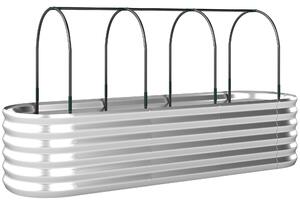 Outsunny Orto Rialzato e Fioriera con Graticcio e Serra, 200x60x103 cm, Argento | Aosom Italy