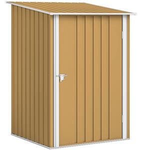 Outsunny Casetta da Giardino Porta Attrezzi in Acciaio Galvanizzato con Porta a Battente, 100x104x160 cm, Giallo | Aosom Italy