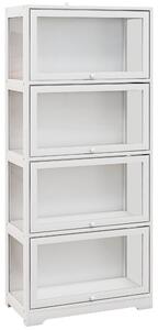 HOMCOM Vetrina per Collezione a 4 Ripiani con Ante a Battente, in Legno e Acrilico, 59x30x139 cm, Bianco | Aosom Italy