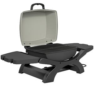 Outsunny barbecue elettrico 2300W, portatile da tavolo con ripiani laterali, colore nero. | Aosom Italy