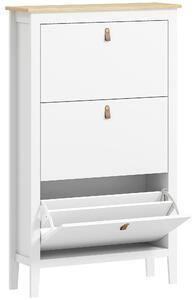 HOMCOM Scarpiera Slim 3 Cassetti per 21 Paia di Scarpe Taglia EU44 e Ripiani Regolabili, 80x24x131cm, Bianco | Aosom Italy