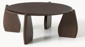 Tavolino da salotto rotondo XL in legno di quercia Hilda