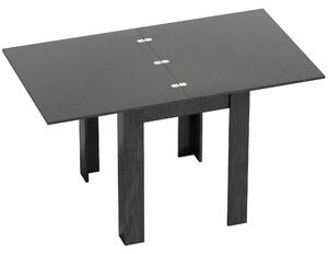 Tavolo da Pranzo Allungabile per 4-6 Persone 70-140x80x77,5 cm in Legno e Acciaio Nero