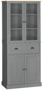 HOMCOM Mobile Dispensa a 5 Livelli con Cassetto Centrale in MDF e Truciolato, 76x40x182.5 cm, Grigio | Aosom Italy
