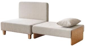 HOMCOM Poltrona Letto Singolo 2 in 1 Pieghevole con Cuscini, Salvaspazio in Tessuto Misto Lino-Velluto, Crema | Aosom Italy