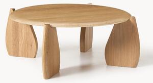 Tavolino da salotto rotondo XL in legno di quercia Hilda