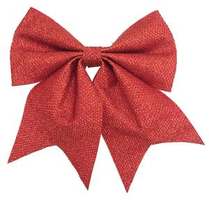 Fiocco natalizio in tessuto H 24 cm, L 20 cmx P 1 cm, , colore rosso brillante