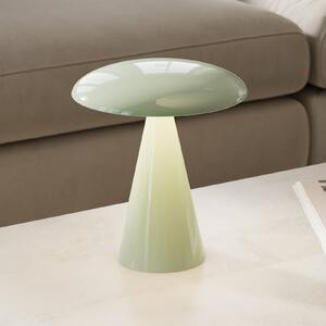 Beacon Lighting Lampada da tavolo LED ricaricabile Kinoko, verde, 27 cm, CCT dimmerabile, Verde, Soggiorno / Sala da pranzo, Plastica, Moderno