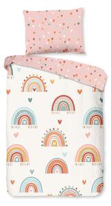 Set copripiumino e federa da bambini rosa/beige in cotone per culla 100x135 cm Louie – Good Morning