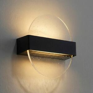 Applique da esterni a LED Narkelo Lucande, dimmerabile, Nero, Vetro, Design, Applique LED da esterni