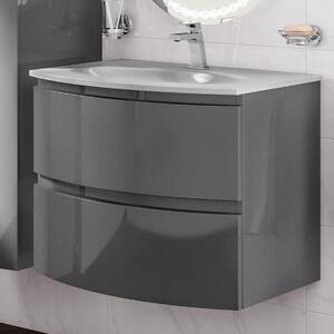 Mobile da bagno sotto lavabo con top Vague L 70 x P 50 x H 55 cm in truciolare grigio
