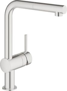 GROHE Miscelatore Cucina con Doccetta estraibile Rubinetto Monocomando colore Acciaio Satinato - MINTA - 32168 DC0