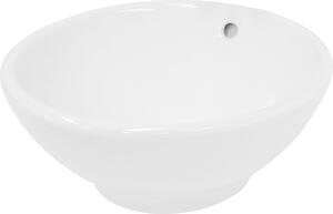 LuxeBath Lavabo Lavabo da appoggio, rotondo, Ø 42x17 cm, bianco, Vetroceramica