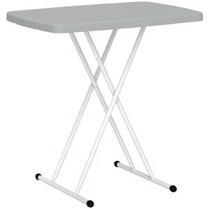 Outsunny Tavolino da Giardino Pieghevole ad Altezza Regolabile, in Metallo e HDPE, 76x50x74 cm, Grigio Scuro | Aosom Italy