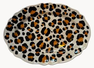 Piatto da portata fatto a mano Leopardo