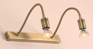 FRIDA APPLIQUE 2 LUCI IN METALLO BRUNITO CON BRACCI FLESSIBILI E LAMPADINE GU10 LED 5,5W INCLUSE