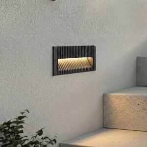 Lucande Applique a LED da incasso Tavion, 25 cm, antracite, IP65 Tavion, Nero, Alluminio, Moderno, Applique da esterni