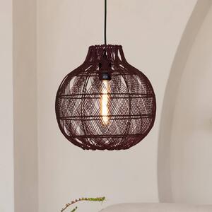 Good & Mojo Lampada a sospensione Mendoza, dimmerabile, Rosso, Soggiorno / Sala da pranzo, bambù, Design, Lampada a sospensione