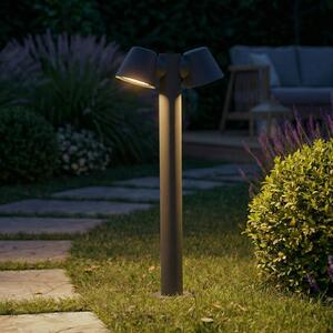 Lampioncino da giardino Ileyna Lindby, dimmerabile, Alluminio / Grigio / Zincato, Alluminio, Moderno, Lampada da esterni
