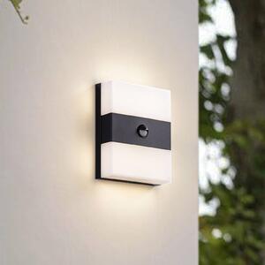 PRIOS Applique da esterni LED Teekon, antracite, sensore, IP44 Teekon, Nero, Acciaio Inox, Moderno