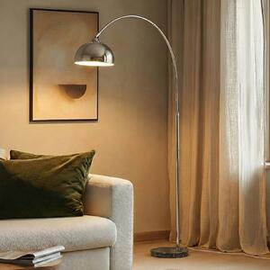Lampada ad arco Tonka Lindby, Cromo / Argento, Soggiorno / Sala da pranzo, Metallo, Moderno, Lampada da terra
