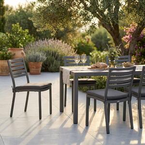 DEXTER - sedia da giardino in alluminio impilabile con cuscino