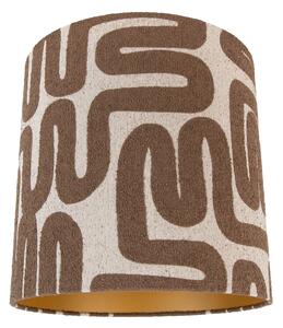 Paralume in tessuto marrone con strisce beige 40/40/40