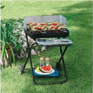 Barbecue pieghevole nero in acciaio 84x60x80 cm – Garden Friend B1072436
