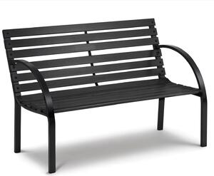 Sofotel 4207: Panchina da giardino con schienale, modello Luca, 117,5 x 83 x 57 cm, colore nero