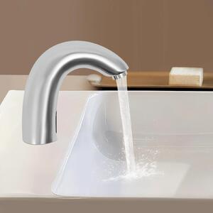 Rubinetto con sensore a infrarossi - Rubinetto per lavabo - Senza contatto - Montaggio a filo - Area di rilevamento 1 m - Accensione/spegnimento automatico - Alloggiamento in acciaio inossidabile - Valvola in ottone