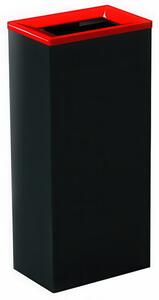 Gettacarte in acciaio inox Dimensioni 24x36xh 76 cm - L 60 contenitore mono-flusso antiscivolo, forma MInimalista colore nero-Rosso