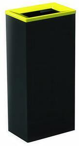 Gettacarte in acciaio inox Dimensioni 24x36xh 76 cm - L 60 contenitore mono-flusso antiscivolo, forma MInimalista colore nero-Giallo