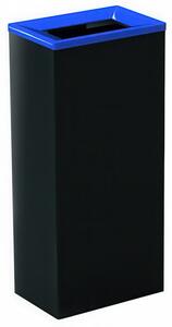 Gettacarte in acciaio inox Dimensioni 24x36xh 76 cm - L 60 contenitore mono-flusso antiscivolo, forma MInimalista colore nero-blu