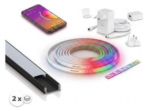 KIT 1x striscia LED RGBW WHITE AND COLOR LED/20W/230V 2 m + 2x profili da incasso 1 m