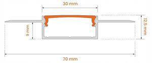 Kit 1x striscia LED RGBW digitale LED/9,6W/230V 3 m + 3x profili da incasso da 1 m + telecomando