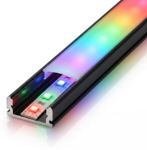 Kit 1x striscia LED RGBW digitale 16,5 W/230 V, 5 m + 5x profili da incasso da 1 m + telecomando