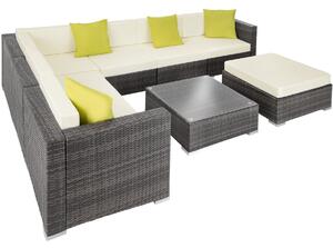 Tectake set lounge da giardino marbella con telaio in alluminio